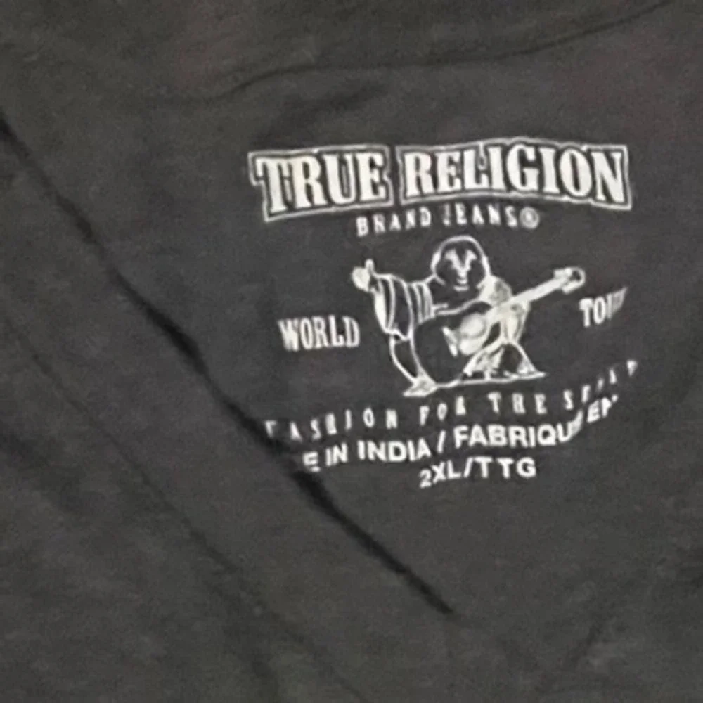 True‎ Religion Mens Black Cracked TRUE Graphic V-Neck T-Shirt XXL New NWT
